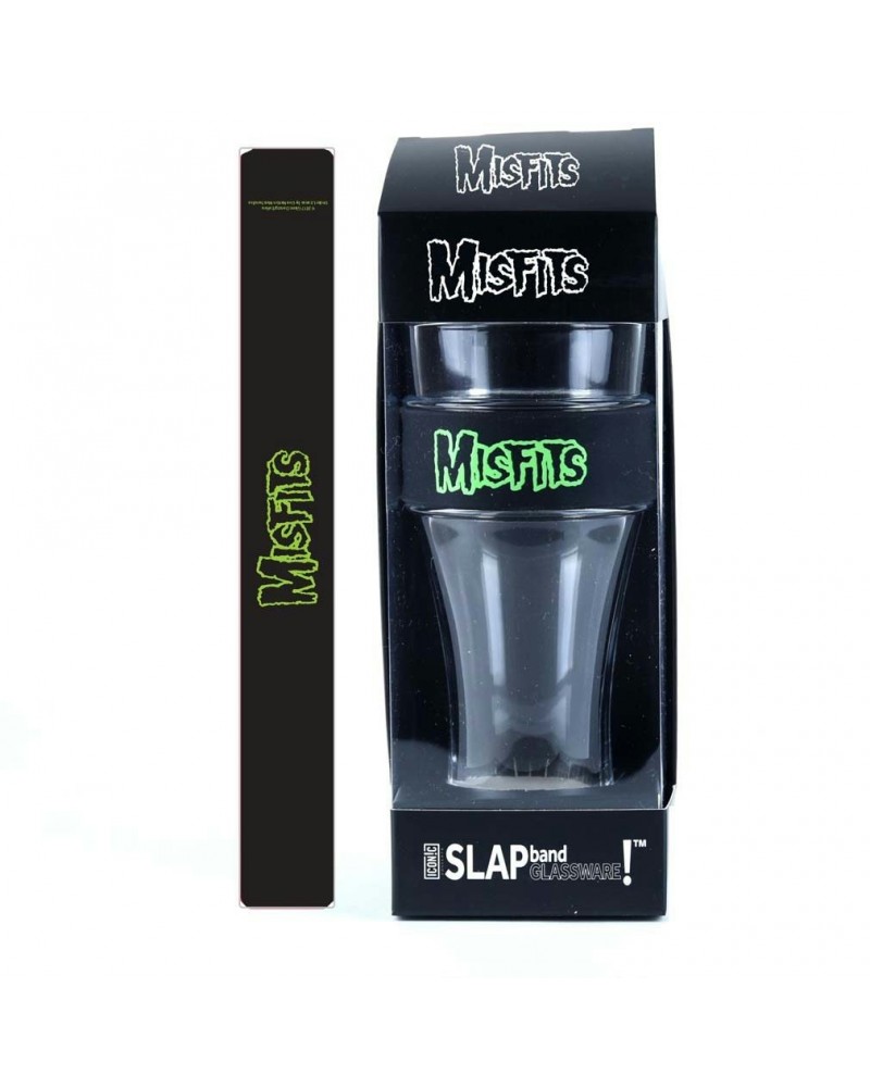 Misfits Green Logo Heavy Duty Slap Band Pint Glass $7.78 Drinkware