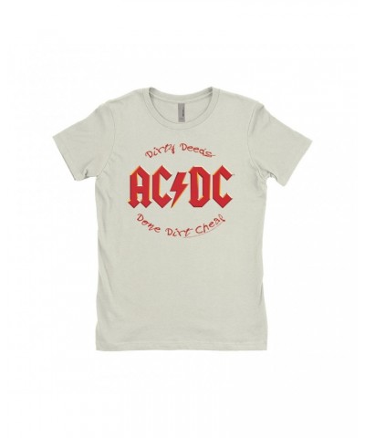 AC/DC Ladies' Boyfriend T-Shirt | Dirty Deeds Done Dirt Cheap Script Design Shirt $8.73 Shirts