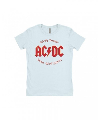 AC/DC Ladies' Boyfriend T-Shirt | Dirty Deeds Done Dirt Cheap Script Design Shirt $8.73 Shirts