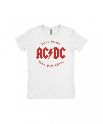 AC/DC Ladies' Boyfriend T-Shirt | Dirty Deeds Done Dirt Cheap Script Design Shirt $8.73 Shirts