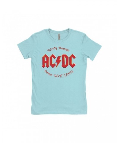 AC/DC Ladies' Boyfriend T-Shirt | Dirty Deeds Done Dirt Cheap Script Design Shirt $8.73 Shirts