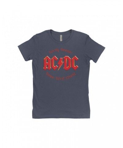 AC/DC Ladies' Boyfriend T-Shirt | Dirty Deeds Done Dirt Cheap Script Design Shirt $8.73 Shirts