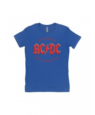 AC/DC Ladies' Boyfriend T-Shirt | Dirty Deeds Done Dirt Cheap Script Design Shirt $8.73 Shirts