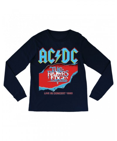 AC/DC Long Sleeve Shirt | Bold Primary Color Razors Edge Cover Design Shirt $14.68 Shirts