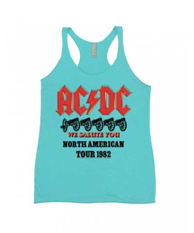 AC/DC Bold Colored Racerback Tank | We Salute You North American Tour 1982 Shirt $11.58 Shirts