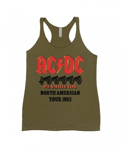 AC/DC Bold Colored Racerback Tank | We Salute You North American Tour 1982 Shirt $11.58 Shirts