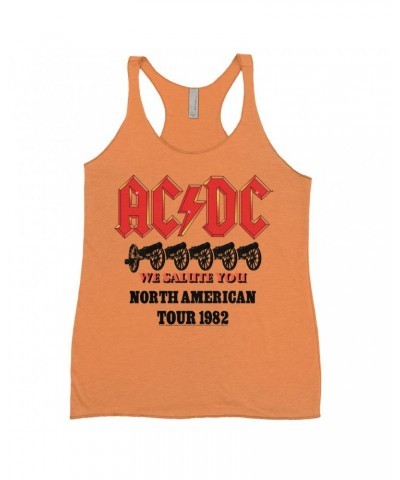 AC/DC Bold Colored Racerback Tank | We Salute You North American Tour 1982 Shirt $11.58 Shirts