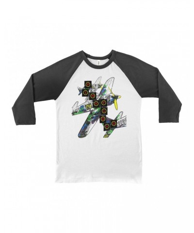 Pink Floyd 3/4 Sleeve Baseball Tee | World Tour Large Planes Design Shirt $13.48 Shirts