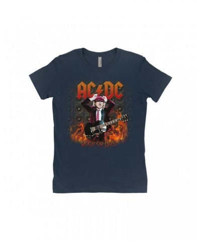 AC/DC Ladies' Boyfriend T-Shirt | Angus Rock Or Bust Shirt $7.73 Shirts