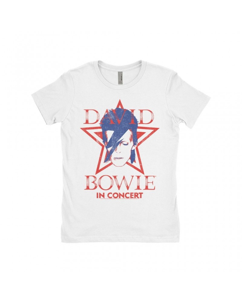 David Bowie Ladies' Boyfriend T-Shirt | Aladdin Sane Star Power Shirt $8.73 Shirts