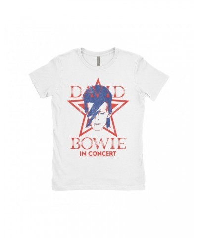 David Bowie Ladies' Boyfriend T-Shirt | Aladdin Sane Star Power Shirt $8.73 Shirts