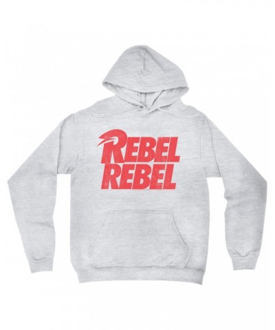 David Bowie Hoodie | Rebel Rebel Logo Distressed Hoodie $19.98 Sweatshirts