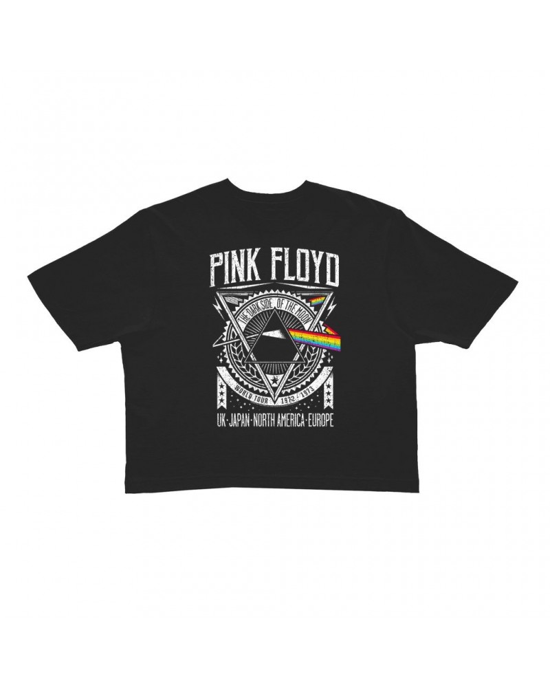 Pink Floyd Ladies' Crop Tee | Dark Side Of The Moon World Tour 1972-1973 Crop T-shirt $11.32 Shirts