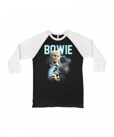 David Bowie 3/4 Sleeve Baseball Tee | Bowie 1983 Concert Imagery Shirt $12.58 Shirts