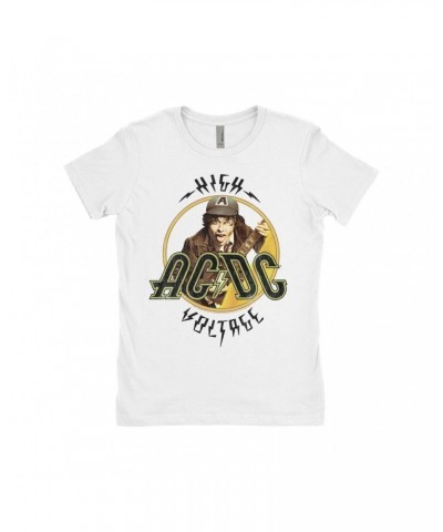 AC/DC Ladies' Boyfriend T-Shirt | High Voltage Album Design Distressed Shirt $11.73 Shirts