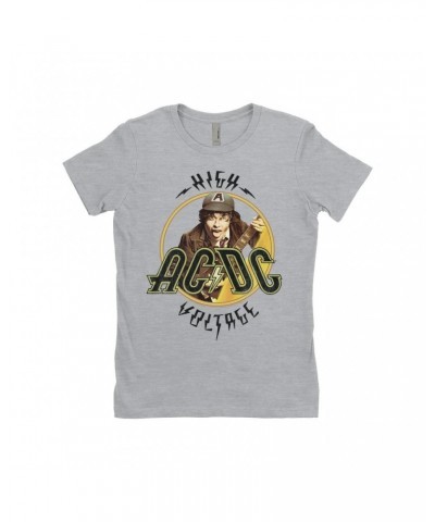 AC/DC Ladies' Boyfriend T-Shirt | High Voltage Album Design Distressed Shirt $11.73 Shirts