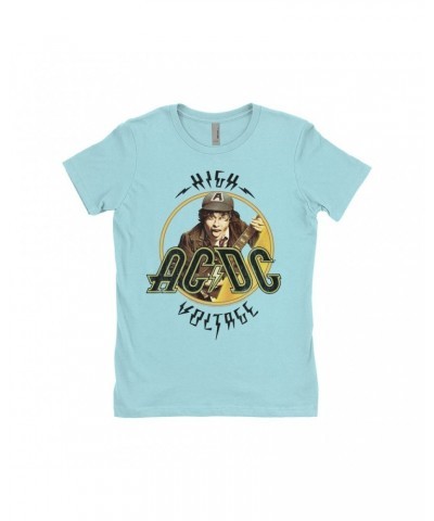 AC/DC Ladies' Boyfriend T-Shirt | High Voltage Album Design Distressed Shirt $11.73 Shirts