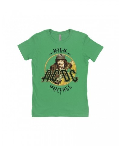 AC/DC Ladies' Boyfriend T-Shirt | High Voltage Album Design Distressed Shirt $11.73 Shirts