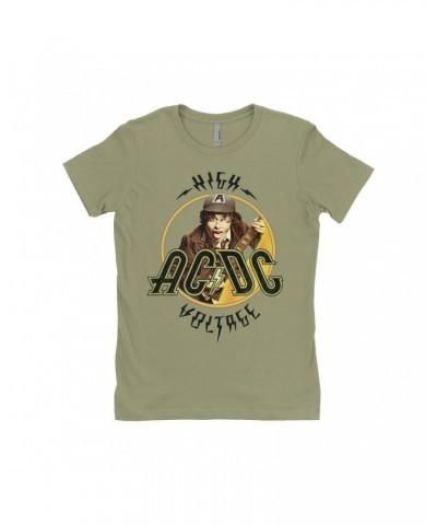 AC/DC Ladies' Boyfriend T-Shirt | High Voltage Album Design Distressed Shirt $11.73 Shirts