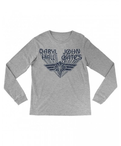 Daryl Hall & John Oates Long Sleeve Shirt | Navy Wings Logo Distressed Shirt $12.28 Shirts