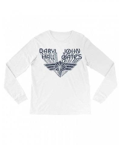 Daryl Hall & John Oates Long Sleeve Shirt | Navy Wings Logo Distressed Shirt $12.28 Shirts