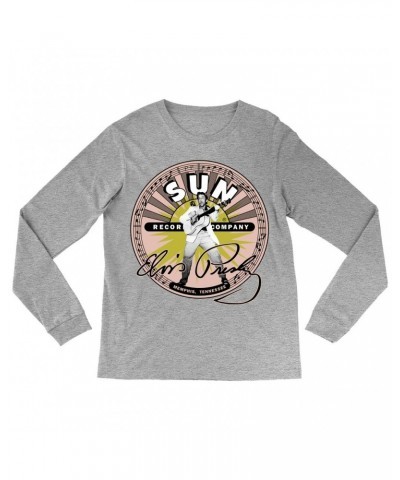 Elvis Presley Sun Records Long Sleeve Shirt | SIgnature With Burst Sun Records Shirt $11.98 Shirts