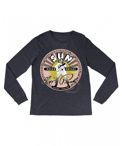 Elvis Presley Sun Records Long Sleeve Shirt | SIgnature With Burst Sun Records Shirt $11.98 Shirts