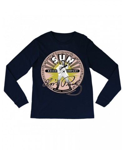 Elvis Presley Sun Records Long Sleeve Shirt | SIgnature With Burst Sun Records Shirt $11.98 Shirts