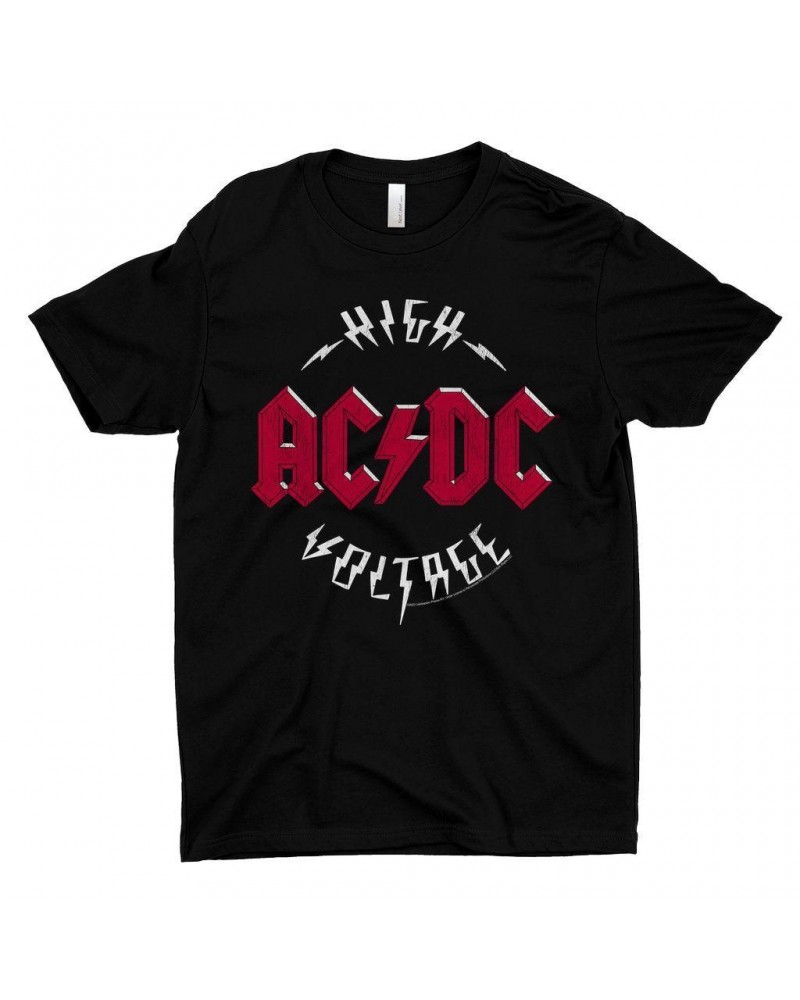 AC/DC T-Shirt | High Voltage Red Logo Distressed Shirt $10.48 Shirts