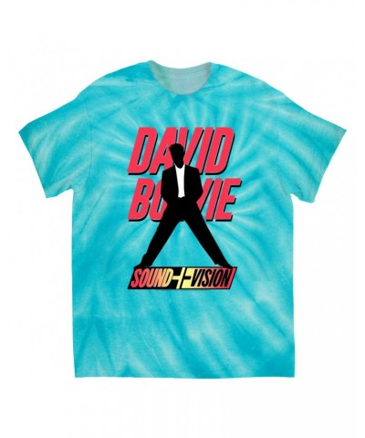 David Bowie T-Shirt | Neon 1991 Euro Vision Design Tie Dye Shirt $9.16 Shirts