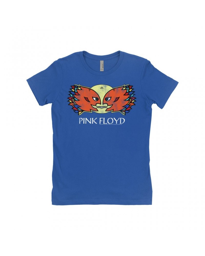 Pink Floyd Ladies' Boyfriend T-Shirt | Airship Blimp 1994 Division Bell Tour Distressed Shirt $10.73 Shirts