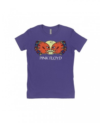 Pink Floyd Ladies' Boyfriend T-Shirt | Airship Blimp 1994 Division Bell Tour Distressed Shirt $10.73 Shirts