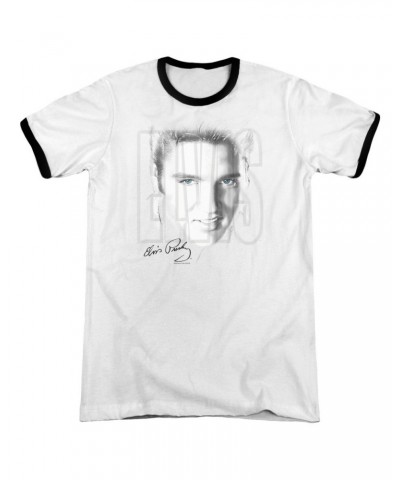 Elvis Presley Shirt | BLUE EYES Premium Ringer Tee $10.56 Shirts