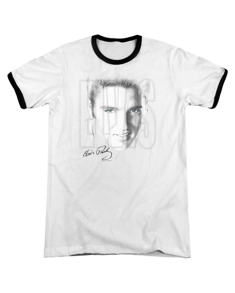 Elvis Presley Shirt | BLUE EYES Premium Ringer Tee $10.56 Shirts