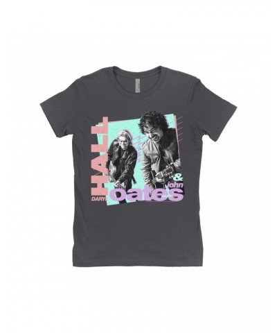 Daryl Hall & John Oates Ladies' Boyfriend T-Shirt | Retro Pastel Square And Lines Design Shirt $11.23 Shirts