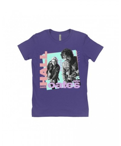 Daryl Hall & John Oates Ladies' Boyfriend T-Shirt | Retro Pastel Square And Lines Design Shirt $11.23 Shirts