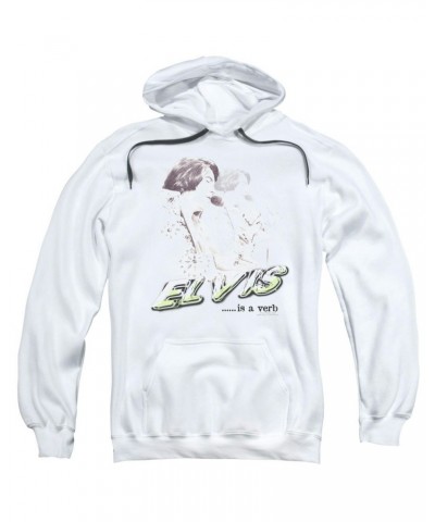 Elvis Presley Hoodie | ELVIS IS A VERB Pull-Over Sweatshirt $15.04 Sweatshirts