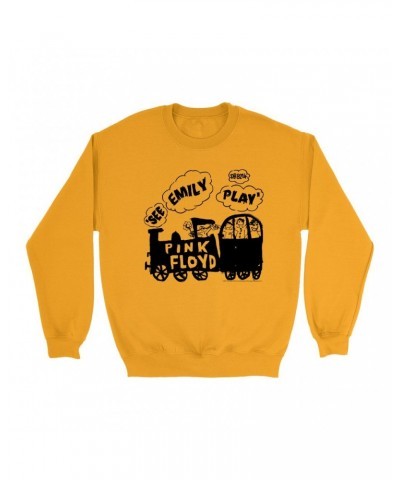 Pink Floyd Bright Colored Sweatshirt | See Emily Play Train Sketch Sweatshirt $13.28 Sweatshirts