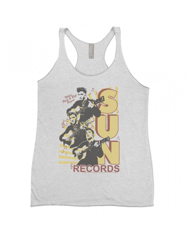 Elvis Presley Ladies' Tank Top | Performing Collage Where Rock N' Roll Began Shirt $9.26 Shirts