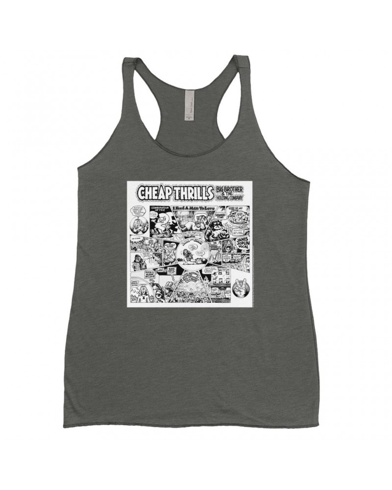 Big Brother & The Holding Company Ladies' Tank Top | Black and White Cheap Thrills Shirt $11.00 Shirts