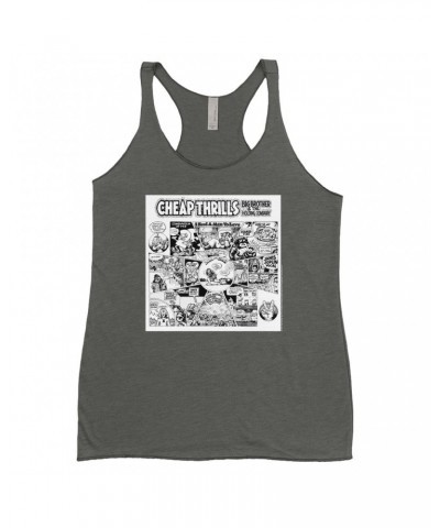 Big Brother & The Holding Company Ladies' Tank Top | Black and White Cheap Thrills Shirt $11.00 Shirts