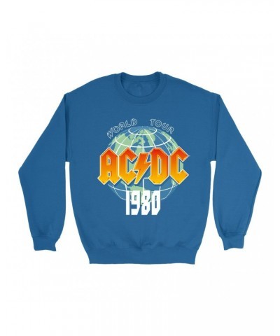 AC/DC Sweatshirt | 1980 Globe World Tour Sweatshirt $12.93 Sweatshirts