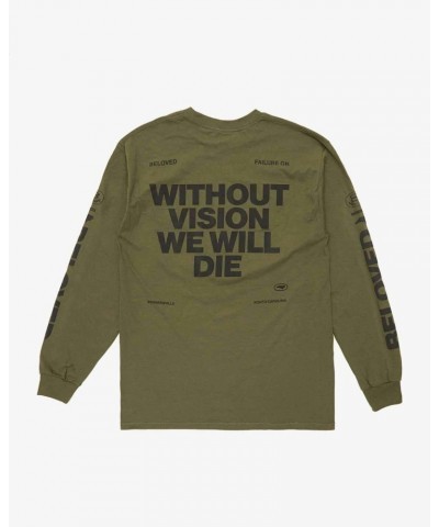 The Beloved Vision' Long Sleeve Tee - Military Green $13.30 Shirts